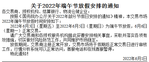 贵茶数字化商品农商农产品2022端午节放假通知